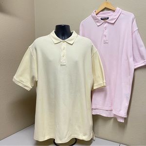 🛍️3/$15🛍️ KIRKLAND Polo Shirt Bundle Mens XL Yellow Pink